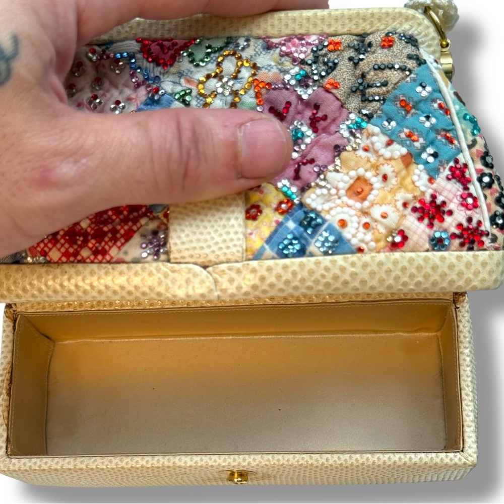 Judith Leiber Spy Bag Floral Quilted Crystal Embroidered Shoulder Bag - Picture 7 of 8